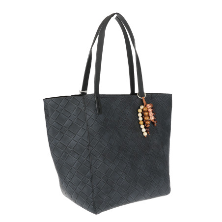 Torebka damska shopper worek A4 duża pojemna torba na ramię NO3793 Czarna