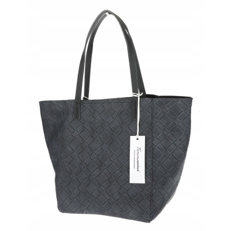 Torebka damska shopper worek A4 duża pojemna torba na ramię NO3793 Czarna