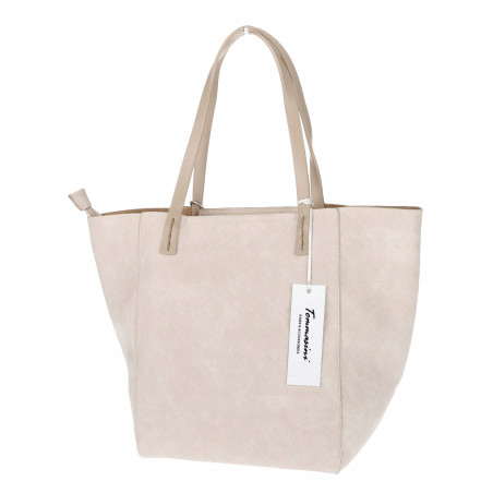 Torebka damska shopper worek A4 duża pojemna torba na ramię NO3793 Beżowa