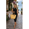 Torebka damska shopper worek A4 duża pojemna torba na ramię NO3793 Żółta