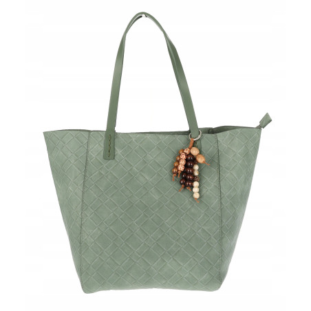 Torebka damska shopper worek A4 duża pojemna torba na ramię NO3793 Zielona