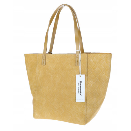 Torebka damska shopper worek A4 duża pojemna torba na ramię NO3793 Żółta