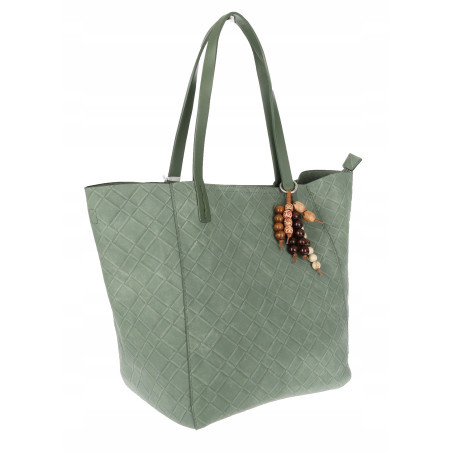 Torebka damska shopper worek A4 duża pojemna torba na ramię NO3793 Zielona