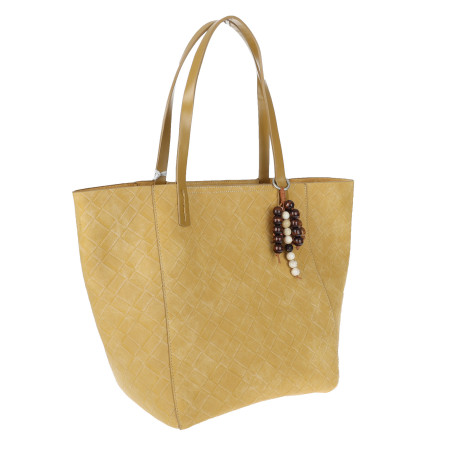 Torebka damska shopper worek A4 duża pojemna torba na ramię NO3793 Żółta