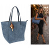 Torebka damska shopper worek A4 duża pojemna na ramię NO3793 Niebieska
