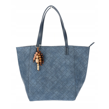 Torebka damska shopper worek A4 duża pojemna na ramię NO3793 Niebieska