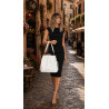 Torebka damska shopper na bigiel pojemna na ramię elegancka RS6085 Biała