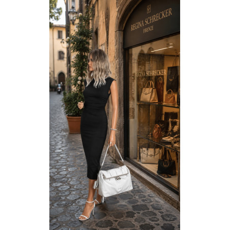 Torebka damska shopper na bigiel pojemna na ramię elegancka RS6085 Biała