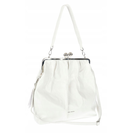 Torebka damska shopper na bigiel pojemna na ramię elegancka RS6085 Biała