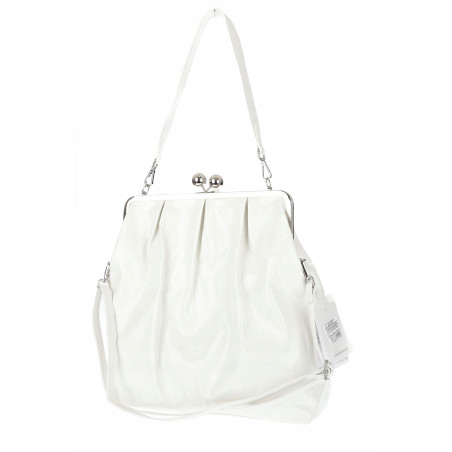 Torebka damska shopper na bigiel pojemna na ramię elegancka RS6085 Biała