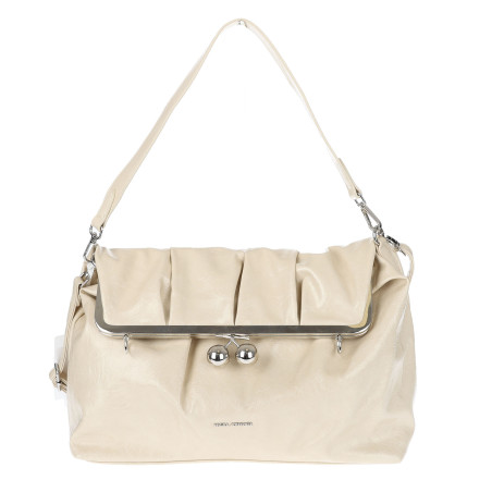 Torebka damska shopper na bigiel pojemna na ramię elegancka RS6085 Beżowa