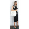 Torebka damska shopper na bigiel pojemna na ramię elegancka RS6085 Biała