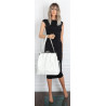 Torebka damska shopper na bigiel pojemna na ramię elegancka RS6085 Biała
