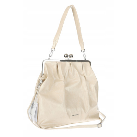 Torebka damska shopper na bigiel pojemna na ramię elegancka RS6085 Beżowa