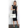 Torebka damska shopper na bigiel pojemna na ramię elegancka RS6085 Biała