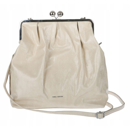Torebka damska shopper na bigiel pojemna na ramię elegancka RS6085 Beżowa