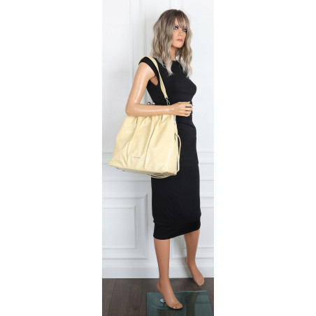 Torebka damska shopper na bigiel pojemna na ramię elegancka RS6085 Żółta