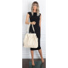 Torebka damska shopper na bigiel pojemna na ramię elegancka RS6085 Beżowa