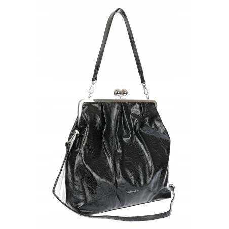 Torebka damska shopper na bigiel pojemna na ramię elegancka RS6085 Czarna