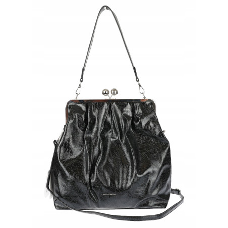 Torebka damska shopper na bigiel pojemna na ramię elegancka RS6085 Czarna
