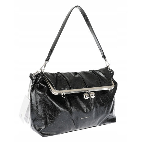 Torebka damska shopper na bigiel pojemna na ramię elegancka RS6085 Czarna