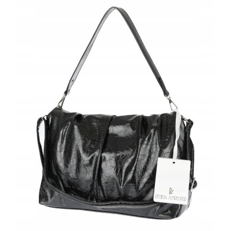 Torebka damska shopper na bigiel pojemna na ramię elegancka RS6085 Czarna