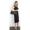 Torebka damska shopper na bigiel pojemna na ramię elegancka RS6085 Czarna