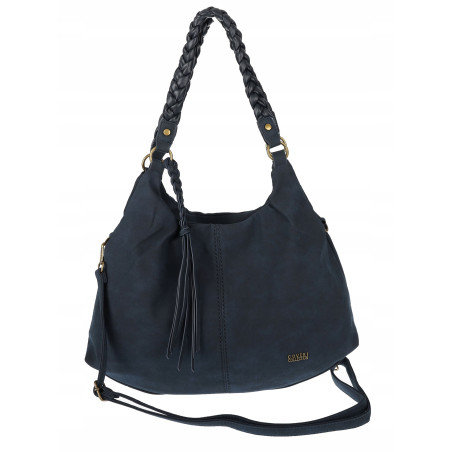 Torebka Damska Worek Shopper Torba na Ramię duża pajemna CC6612 Granatowa