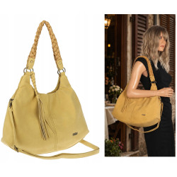 Torebka Damska Worek Shopper Torba na Ramię duża pajemna CC6612 Żółta