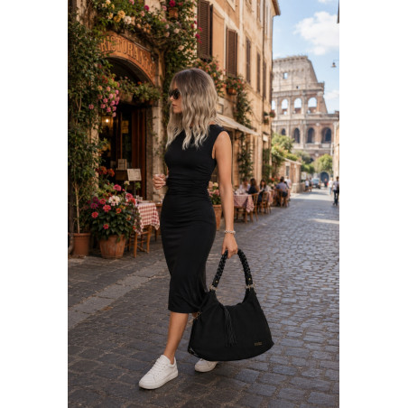 Torebka Damska Worek Shopper Torba na Ramię duża pajemna CC6612 Czarna