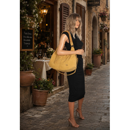 Torebka Damska Worek Shopper Torba na Ramię duża pajemna CC6612 Żółta