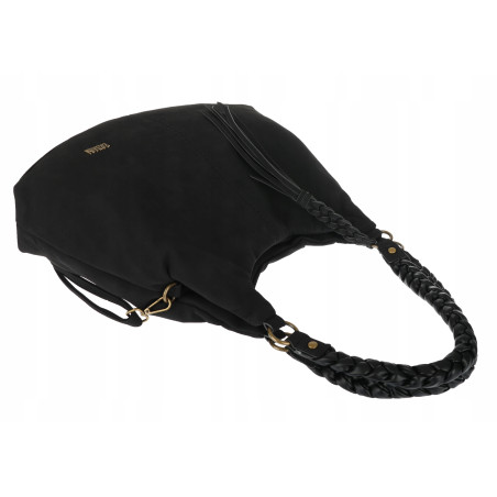 Torebka Damska Worek Shopper Torba na Ramię duża pajemna CC6612 Czarna