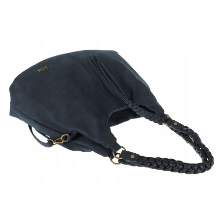 Torebka Damska Worek Shopper Torba na Ramię duża pajemna CC6612 Granatowa