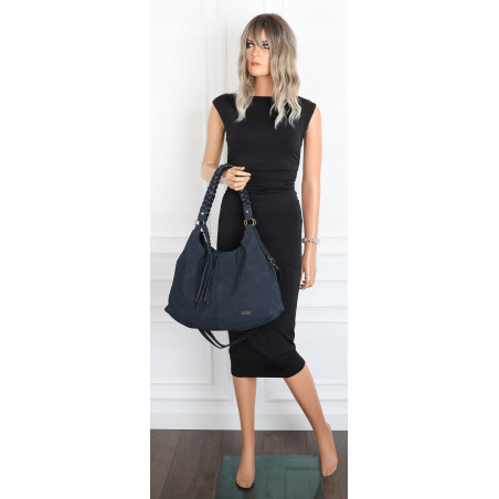 Torebka Damska Worek Shopper Torba na Ramię duża pajemna CC6612 Granatowa