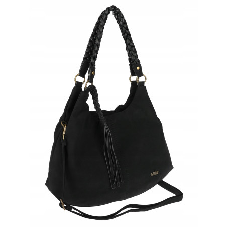 Torebka Damska Worek Shopper Torba na Ramię duża pajemna CC6612 Czarna