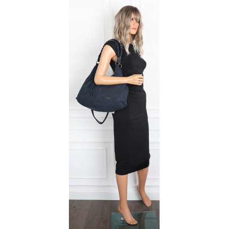 Torebka Damska Worek Shopper Torba na Ramię duża pajemna CC6612 Granatowa