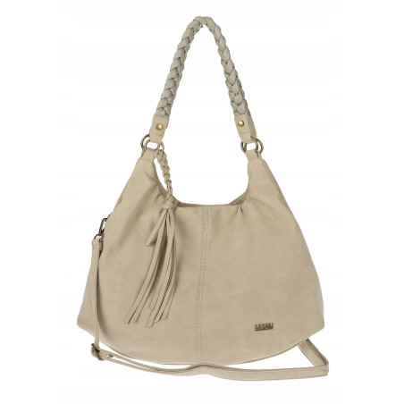 Torebka Damska Worek Shopper Torba na Ramię duża pajemna CC6612 Beżowa
