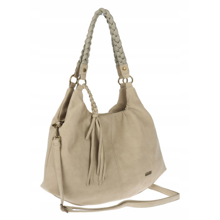 Torebka Damska Worek Shopper Torba na Ramię duża pajemna CC6612 Beżowa