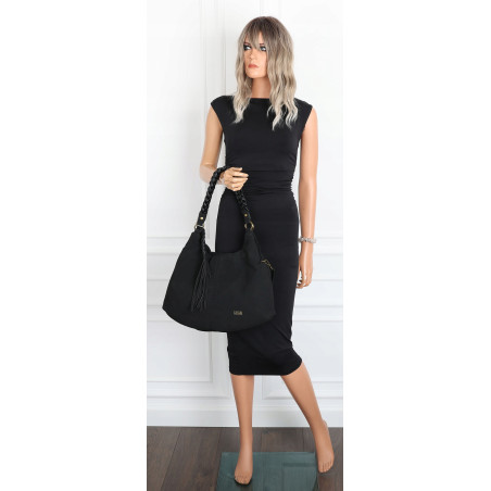 Torebka Damska Worek Shopper Torba na Ramię duża pajemna CC6612 Czarna