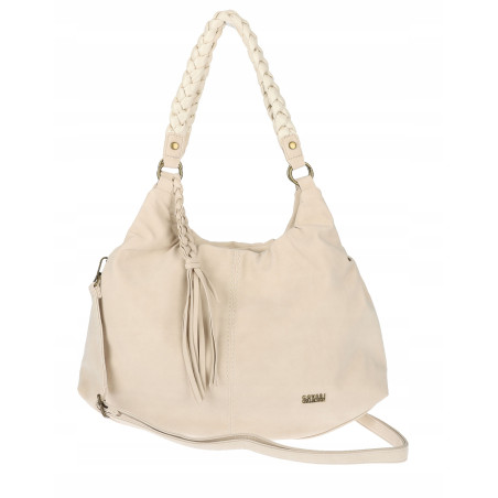 Torebka Damska Worek Shopper Torba na Ramię duża pajemna CC6612 Beżowa