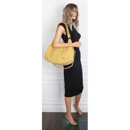 Torebka Damska Worek Shopper Torba na Ramię duża pajemna CC6612 Żółta
