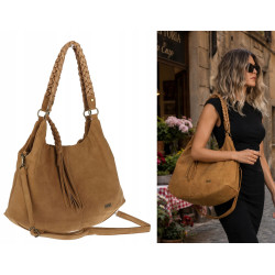 Torebka Damska Worek Shopper Torba na Ramię duża pajemna CC6612 Brązowa