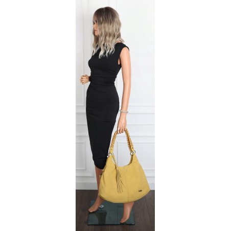 Torebka Damska Worek Shopper Torba na Ramię duża pajemna CC6612 Żółta