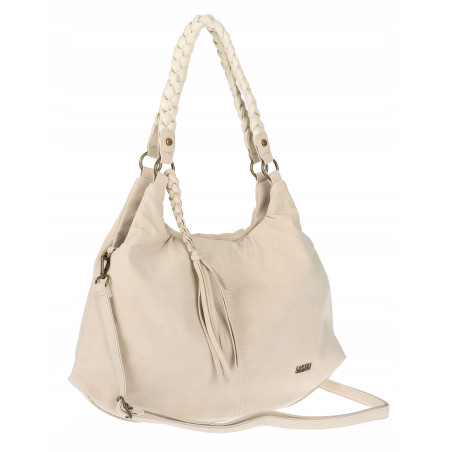 Torebka Damska Worek Shopper Torba na Ramię duża pajemna CC6612 Beżowa