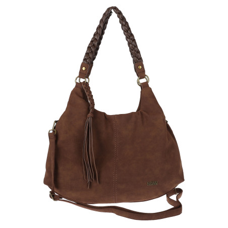Torebka Damska Worek Shopper Torba na Ramię duża pajemna CC6612 Czekoladowa