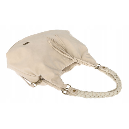 Torebka Damska Worek Shopper Torba na Ramię duża pajemna CC6612 Beżowa