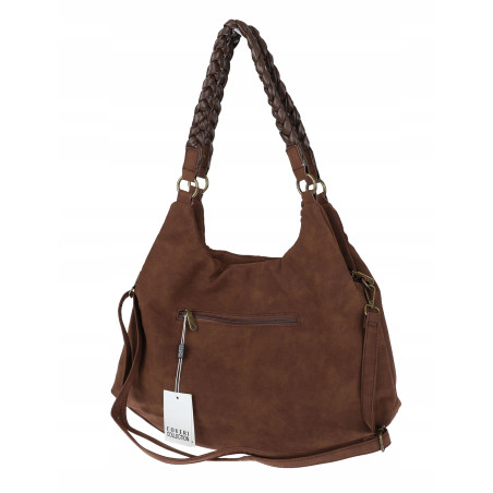 Torebka Damska Worek Shopper Torba na Ramię duża pajemna CC6612 Czekoladowa
