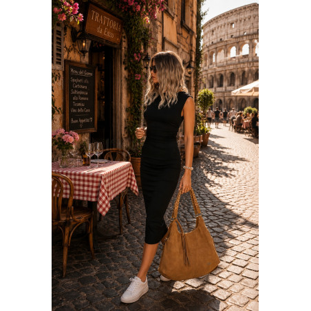 Torebka Damska Worek Shopper Torba na Ramię duża pajemna CC6612 Brązowa