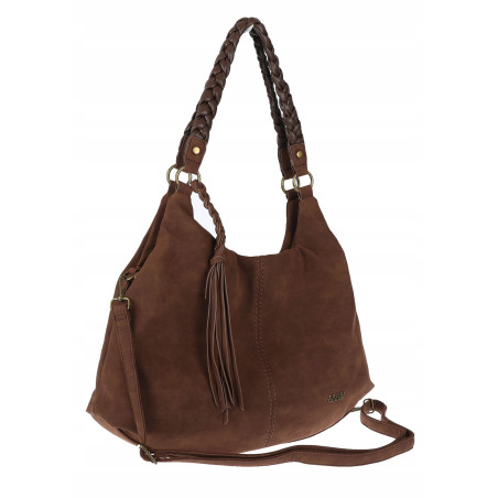 Torebka Damska Worek Shopper Torba na Ramię duża pajemna CC6612 Czekoladowa