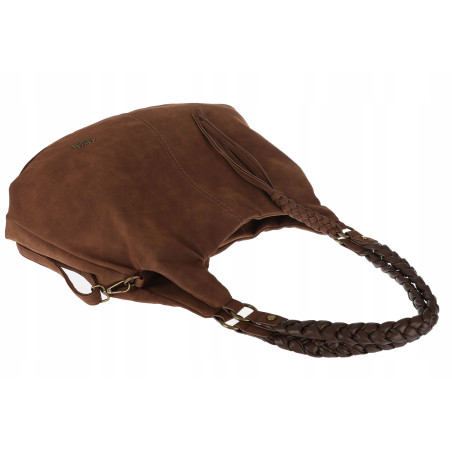 Torebka Damska Worek Shopper Torba na Ramię duża pajemna CC6612 Czekoladowa